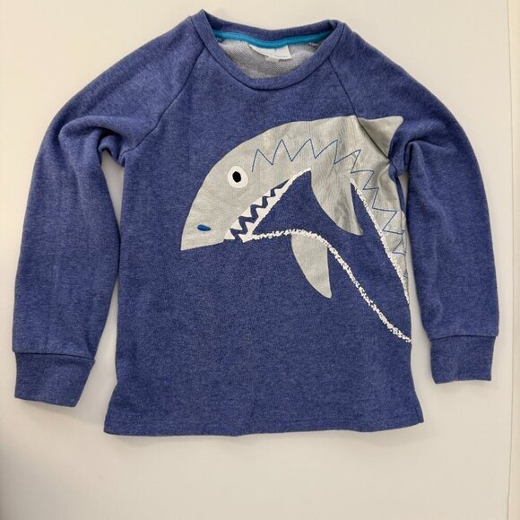 Rockets of Awesome Blue Shark Patrol Raglan Crew Neck Long Sleeve Sweatshirt Top - Picture 2 of 6